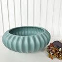 Ver imagem 2 de Vaso Centro de Mesa Bacia Ikebana Turquesa Médio Luxo