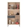 Armário Para Cozinha Pequena 4 Portas 1 Gaveta 91 cm Avena Grafite Shaera Shop Jm - 3