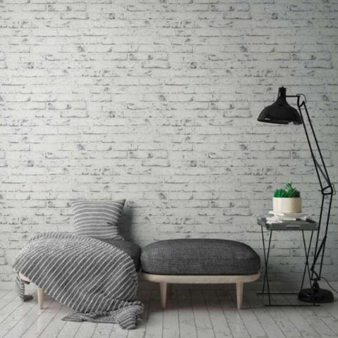 Papel de Parede Attractive 2 Tijolo Branco 907837