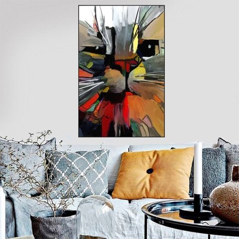 Quadro Canvas Decorativo para Sala Gato Pintura 2 1,00x80