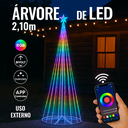 Ver imagem 2 de Árvore Natal Cone de Led 2,10m Rgb com Controle App