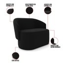 Ver imagem 3 de Sofá 2 Lugares Namoradeira Orgânica para Sala Malu Suede Preto M11 - D’Rossi