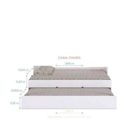 Jogo de Quarto Modulado Liz com Roupeiro 2 Portas e 2 Gavetas + Bicama Branco - Phoenix Baby - 4