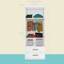 Ver imagem 2 de Jogo de Quarto Modulado Liz com Roupeiro 2 Portas e 2 Gavetas + Bicama Branco - Phoenix Baby