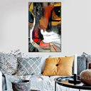 Ver imagem 1 de Quadro Canvas Decorativo para Sala Gato Pintura 3 90x60