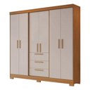 Ver imagem 1 de Guarda Roupa Casal 6 Portas 3 Gavetas Freijó-off White Nt6030 Notável Móveis Freijó-off White