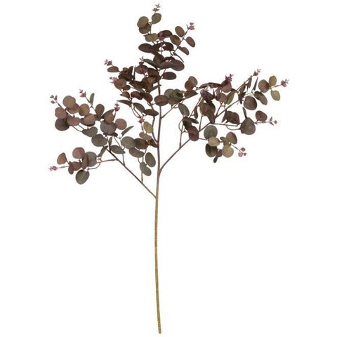 Planta Artificial Folhagem Galho Eucalipto X144 Marsala 77cm