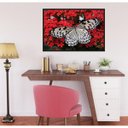 Ver imagem 1 de Quadro Canvas Decorativo para Sala Borboletas e Flores 90x1,20