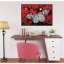 Ver imagem 1 de Quadro Canvas Decorativo para Sala Borboletas e Flores 1,00x1,30