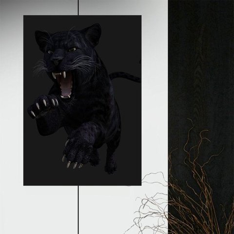 Quadro Canvas Decorativo para Sala Pulo da Pantera 90x70