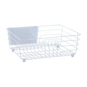 Escorredor de Louça 10 Pratos com Porta Talheres Branco Mor