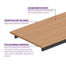 Cama Alta com Escrivaninha Multifuncional em Ferro Aço Carbono Tubular Teko Casatema - 8