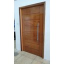 Ver imagem 1 de Porta Pivotante De Madeira Maciça Angelim 214x118 C/Puxador e Fechadura
