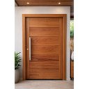 Ver imagem 1 de Porta Pivotante de Madeira Maciça Angelim 214x118 c/Puxador e Fechadura