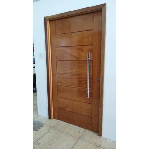 Porta Pivotante De Madeira Maciça  Angelim 214x118 C/Puxador e Fechadura