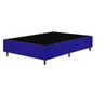 Base Box Casal 138 Tecido Sintético Azul com Colchão Ortobom Airtech Spring Pocket D26 Bege - 2