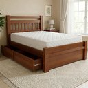 Ver imagem 3 de Cama Casal 140cm 2 Gavetas Madeira Maciça Orlex Avelã B11 - Mpozenato