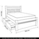 Ver imagem 2 de Cama Casal 140cm 2 Gavetas Madeira Maciça Orlex Avelã B11 - Mpozenato
