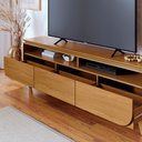 Ver imagem 3 de Rack para Sala de Tv até 75" Polegadas Design Moderno e Elegante:cumaru