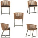 Ver imagem 5 de Mesa e 6 Cadeiras de Jantar Noronha Fendi E9 Trama Original Terra Cota