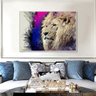 Quadro Canvas Decorativo para Sala Lion In Color 1,00x1,30 - 1