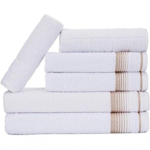 Jogo de Toalhas Luxury Soft Beka 360 G-m² 2 Banho + 2 Rosto + 2 Piso Luxo Branco