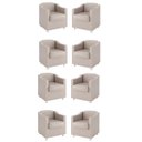 Ver imagem 1 de Kit 8 Poltronas para Recepção Clínica Médica Balaqui Decor Cor:courino Bege