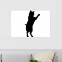 Ver imagem 1 de Quadro Canvas Decorativo para Sala Gato Preto 1 80x1,00