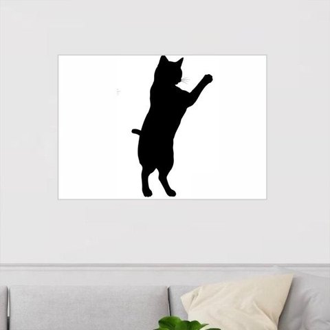 Quadro Canvas Decorativo para Sala Gato Preto 1 80x1,00