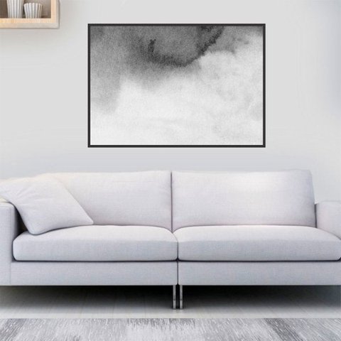 Quadro Canvas Decorativo para Sala Aquarelado P&b 30x42