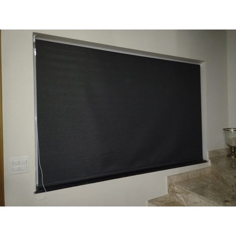 Persiana Rolo Translúcida Breeze Cinza Escuro 120 (L) x 160 (A) cm Cortina Screen Solar 1,20 X 1,60