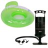 Kit Boia Poltrona Inflável Verde + Inflador Bomba de Ar Manual - 1