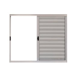Veneziana de Correr 3 Folhas S/grade 1.00 X 1.00 Alumínio Brilhante Linha Modular - Hale - 1