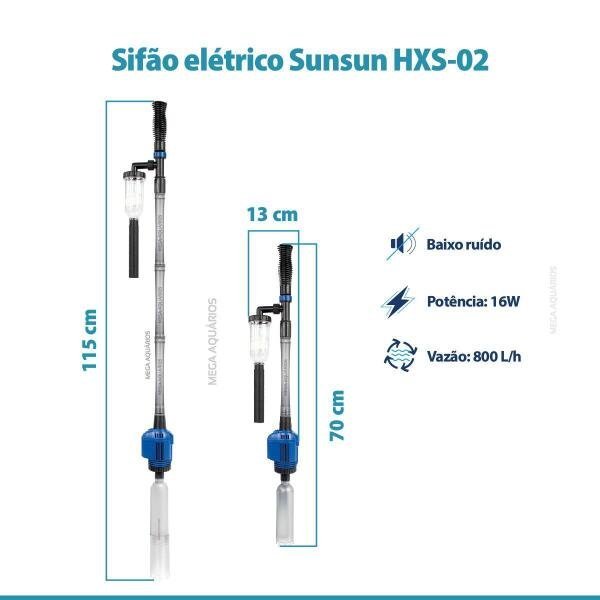 Sifão Elétrico Sunsun Hxs-02 800L/H Limpeza Aquarios 110V - 3