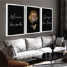 Quadro Decorativo Leão Nunca Foi Sorte Luxo Sala Grande - 2