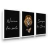 Quadro Decorativo Leão Nunca Foi Sorte Luxo Sala Grande - 1