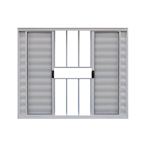 Veneziana de Correr  6 Folhas 6 Folhas C/Grade Alumínio Branco 1.00 x 2.00 Linha Modular - Hale