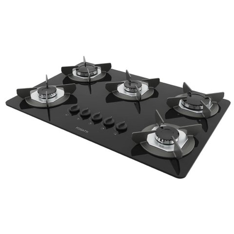 Cooktop 5 Bocas Safe Vidro Preto 27001401 - Fogatti