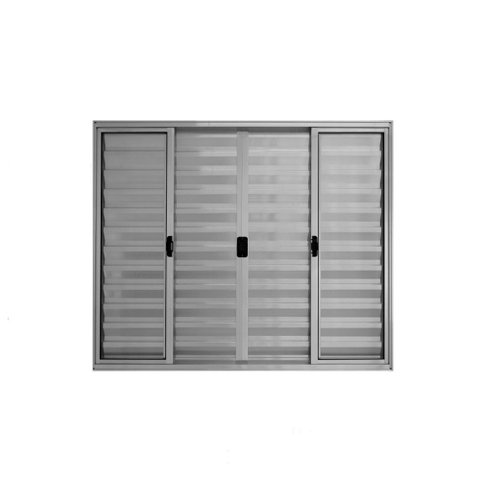 Veneziana de Correr 6 Folhas S/grade Alumínio Brilhante 1.00 X 1.00 Linha Modular - Hale