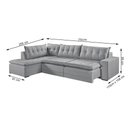 Ver imagem 7 de Sofá Retratil com Chaise Esquerda Titan 4 Lugares 2,56m Tecido Linho