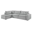 Ver imagem 1 de Sofá Retratil com Chaise Esquerda Titan 4 Lugares 2,56m Tecido Linho
