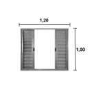 Ver imagem 2 de Veneziana de Correr 6 Folhas S/grade Alumínio Brilhante 1.00 X 1.20 Linha Modular - Hale