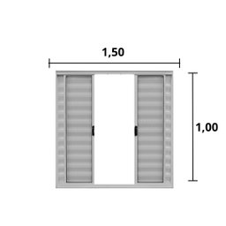 Veneziana de Correr 6 Folhas S/grade Alumínio Branco 1.00 X 1.50 Linha Modular - Hale - 2
