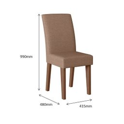 CONJUNTO SALA DE JANTAR GEÓRGIA 1,56 X 0,84 COM 6 CADEIRAS AMÊNDOA 07C - 4