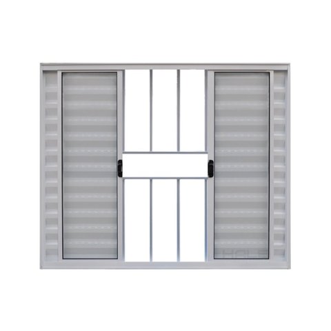 Veneziana de Correr 6 Folhas C/Grade Alumínio Branco 1.00 x 1.50 Linha Modular - Hale