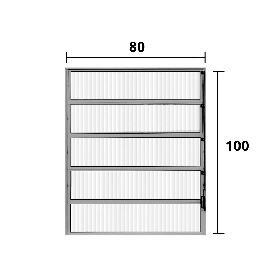 Vitro Basculante Alumínio Brilhante 1.00 (A) x 80 (L) - Hale - 2