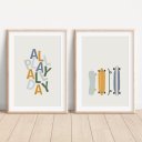 Ver imagem 1 de Kit 2 Quadros Decorativos Infantil - Skate NO2 - 30x40 - Moldura Madeira
