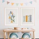 Ver imagem 2 de Kit 2 Quadros Decorativos Infantil - Skate NO2 - 30x40 - Moldura Madeira