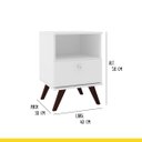 Ver imagem 3 de Mesa de Apoio Retrô com Gaveta 40 X 58 X 38 Cm Mdp Branco - Clicklar
