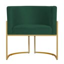 Ver imagem 3 de Poltrona Decorativa Sala Estar Recepção Escritório Luana Base Gold Veludo Verde - Montanaris Decor